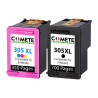 2 Cartouches compatibles HP 305XL - 1 Noir + 1 Couleurs, HP