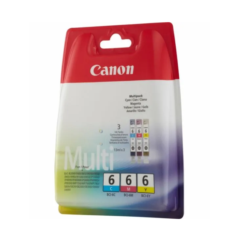 Cartouches d'origines Canon BCI-6 - multipack 3 couleurs : cyan, magenta, jaune Cartouches d'origines Canon BCI-6 - multipack 3 couleurs : cyan, magenta, jaune