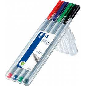 Staedtler Triplus®Fineliner Fiber Tip Pen 334 x4/ Stylo à pointe fibre, trian