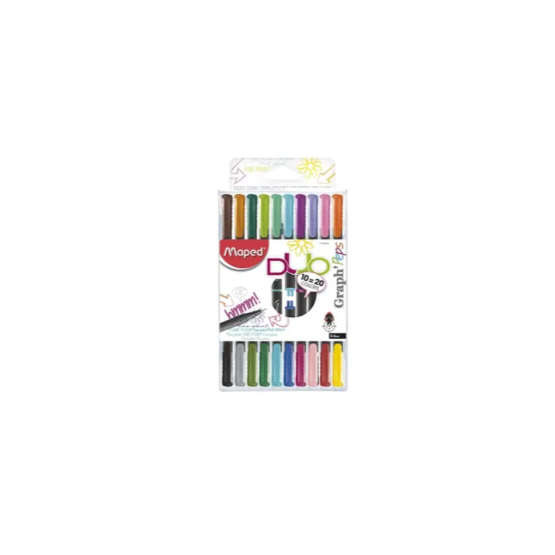 Marqueur Maped GRAPH PEPS DUO pack de 10 Marqueur Maped GRAPH PEPS DUO pack de 10
