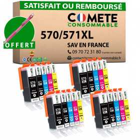 20 Cartouches Compatibles 570XL 571XL pour imprimantes Canon PIXMA PGI-570 CLI-571 - 4 Packs