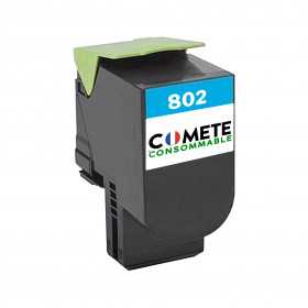 1 Toner compatible LEXMARK 802 802S Cyan pour Imprimante CX310 CX410 CX510