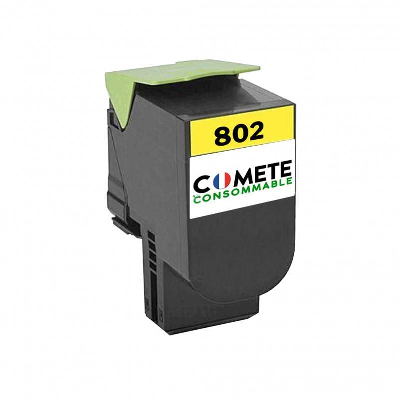 1 Toner compatible LEXMARK 802 802S Jaune pour Imprimante CX310 CX410 CX510 - Comète consommable