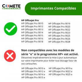 1 Pack de 4 cartouches compatibles avec HP 963XL Noir + Cyan + Magenta + Jaune